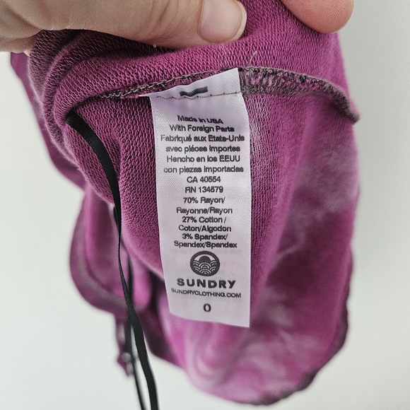 Sundry for Evereve The Weekender Dress Racerback Berry Tie Dye Size 0 - Picture 7 of 8